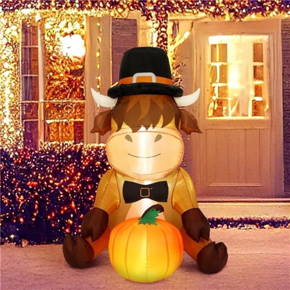 5FT Thanksgiving Fall Inflatables Outdoor Decoration Blow Up Autumn Highland